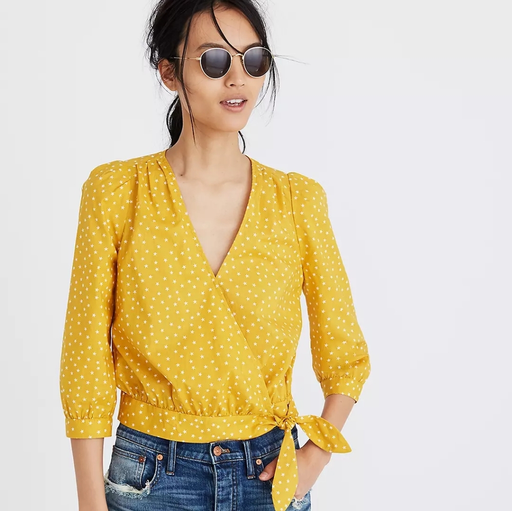 Madewell Wrap Top in Star scatter